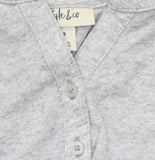 Style & Co Dolman-Sleeve Henley Linen-Blend T-Shirt Top Gravel Heather Gray S