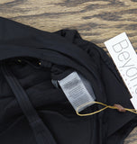 Beyond Control Womens Faux-Leather Accent V-Neck One Piece Swimsuit Black 12