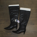 Universal Thread Womens Kendra Wide Calf Kitten Heel Tall Boots Black 6.5M-WC
