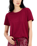 Jenni Womens Crewneck Pajama Sleep Shirt Top 100164261MS Red Wine L