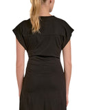 Elan Womens Side Tie Cotton Mini Dress MC-50106JC Black XL