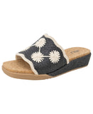 JBU By Jambu Comfort Casual Fashion Slip On Wedge Sandal Black / White 9.5M