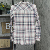 Carhartt Womens Button Up Long Sleeve Shirt Purple Multi Plaid L (12/14)