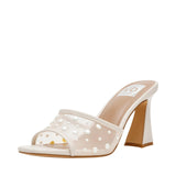 DV Dolce Vita Yossi Pearl Mesh Slide Dress Sandals Ivory Pearl Off White 9M