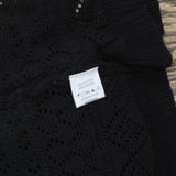 Belldini Womens Plus Size Pointelle Open Cardigan Sweater AS230502X Black 2X