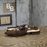 A New Day Womens Twiggy Multi Buckle Mini Heel Flats 94303758 Brown 7.5M