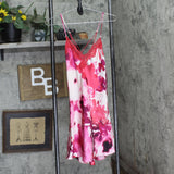 Linea Donatella Womens Greer Printed Satin Chemise Nightgown GRR110 Red Multi S