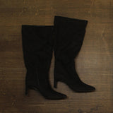 A New Day Womens Faux Suede Justice Mid Calf Heeled Boots Black 9M-WC