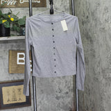 A New Day Womens Long Sleeve Knit Cardigan 94679166 Gray M