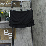 Leilani Womens Ladies Ruffle Skirtini Swim Skirt Bottom Black 14