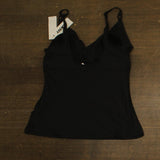 DKNY Twist Front Tankini Top Swim Bikini DIMKS208 Black L