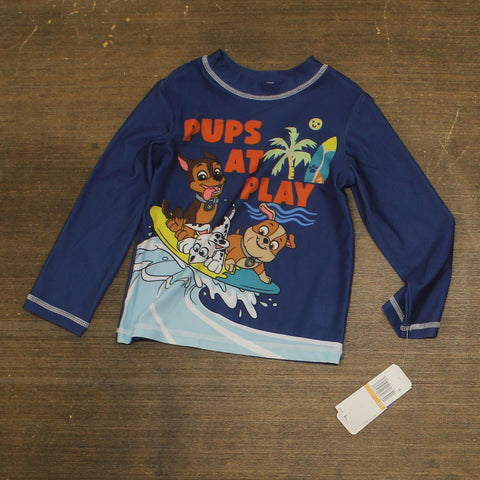 Nickelodeon Toddler Boys Long Sleeve Rash Guard Top 2557798PA-MCY Navy Blue 3T