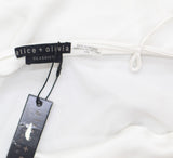 Alice + Olivia Womens Square Neck Harmon Drapey Slip Tank Off White M