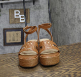 Tommy Hilfiger Womens Vastie Platform Sandal TWVASTIE Medium Brown 8.5M