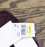 Becca Muse Layered Bralette Bikini Top with Mesh Overlay Aubergine Purple M
