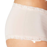 Maidenform Microfiber Lace Boyshort Panty 40760 Sandshell Pink Brown L