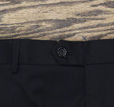 Gito Vitale Slim Fit Velvet Shawl Lapel Unhemmed Tuxedo Suit Set Black 46S / 40W