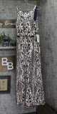 R&M Richards Elegant Sequin Embellished Blouson Dress Gown Navy Blue / Gold 10