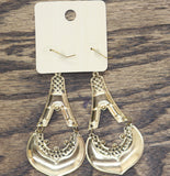 Melody Womens Fashion Enamel Filigree Teardrop Earrings Gold / Black 3.5"