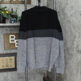 Izod Men's Textured Color Block Sweater IZFGB77R Black Colorblock XXL