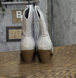 Universal Thread Womens Jacey Rhinestone Western Ankle Boots Silver Gray 9M