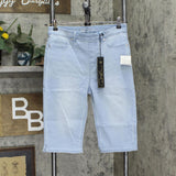 DG2 Womens Stretch Pull On Denim Capri Jeggings 166bdbc1a095b2 Chambray Blue M