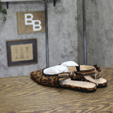 A New Day London Slingback Flats Pointed Toe Bow 94303554 Leopard Brown 6.5M