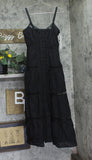 Aqua Womens Cotton Lace Inset Midi Dress DI9188BL Black XS