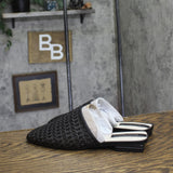 Franco Sarto Toba Mule Slip On Square Toe J8092S1 Black Woven 9M