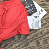 Bar III Womens V-Wire Plunge-Neck Bralette Bikini Swim Top Bright Rose Pink XS