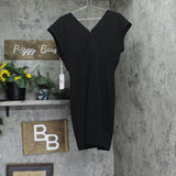 Siena Womens Scuba Stretch Short Sleeve Mini Dress SASP1233 Black 12