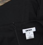 DKNY Womens Studded Mixed-Media Leather Detail Flare Dress DD3J1489 Black 16