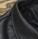 Wild Fable Boxy Faux Leather Full Zip Collar Neck Button Cuff Jacket Black L