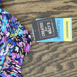 Swim Solutions Printed V-Neck Underwire Swim Tankini Top Dancing Colors Blue 22W