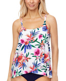 Island Escape Womens Capetown Underwire Tankini Swim Top N760558 White Multi 8