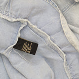 DG2 by Diane Gilman Ruffled-Hem Classic Stretch Denim Jacket Chambray Blue XL