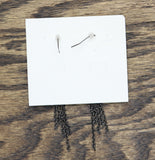 Premier Designs Bar Tassel Chain Dangly Earrings Black 3.5"