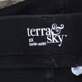 Terra & Sky Womens Stretch Pull On Denim Jeans 166fbd30cc4b7c Black 2X