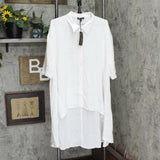 Dg2 by Diane Gilman Womens Drama Button Front Hi-Low Blouse 729011 White 1X