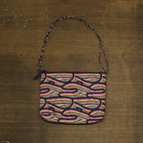 Vera Bradley Quilted Flat Shoulder Bag Patterned Blue Pink Multi One Size