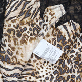 INC International Concepts Shortie Pajama Set Woven 2-Piece Mixed Animal Brown S