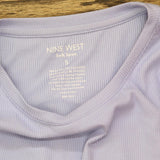 Nine West Womens Soft Spun Ribbed Shirt top 166086fba3516f Purple S