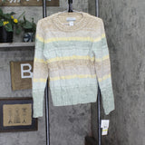 Alfred Dunner Petite Echo Canyon Ombre Chenille Biadere Sweater Brown Multi PM