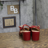 A New Day Square-Toe Mary Jane Block Heel Slingback 94305220 Red 7.5M