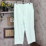 State Of Day Womens Printed Poplin Pajama Pants 100180269MS Tea Green Stripe XL