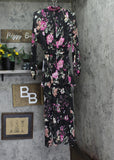 Rachel By Rachel Roy Printed Long Sleeve Tiered Chiffon Midi Dress Black Multi 6