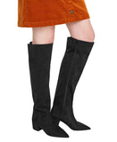 On 34th Womens Gabriellaa Over the Knee Dress Boot Black Microsuede 7.5M