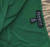 Eloquii Size Knit Cross Front Cuffed Sleeves Self Tie Midi Dress Eden Green 20