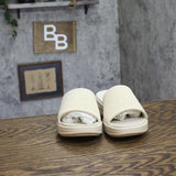 Clarks Drift Twist Slide Wedge Sandals 26181604 Cream Brown 7W
