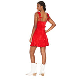 Wild Fable Womens Rosette Mini Babydoll Holiday Dress 91907817 Red 2XS